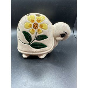 Vintage 1970s Boho Kitschy Turtle Floral Frog Pencil Pen Toothbrush Holder